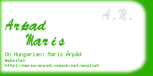 arpad maris business card